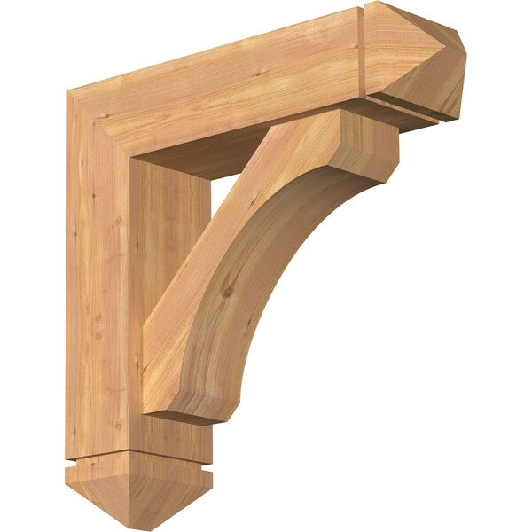 Ekena Millwork Legacy Arts and Crafts Smooth Bracket w/ Offset Brace, Western Red Cedar, 7 1/2"W x 28"D x 28"H BKT0806X28X28LEC03SWR - main